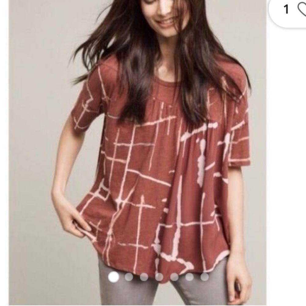 flawed Anthropologie Akemi + Kin | Cotton Swing Top ‘Light Streaks’ Tee